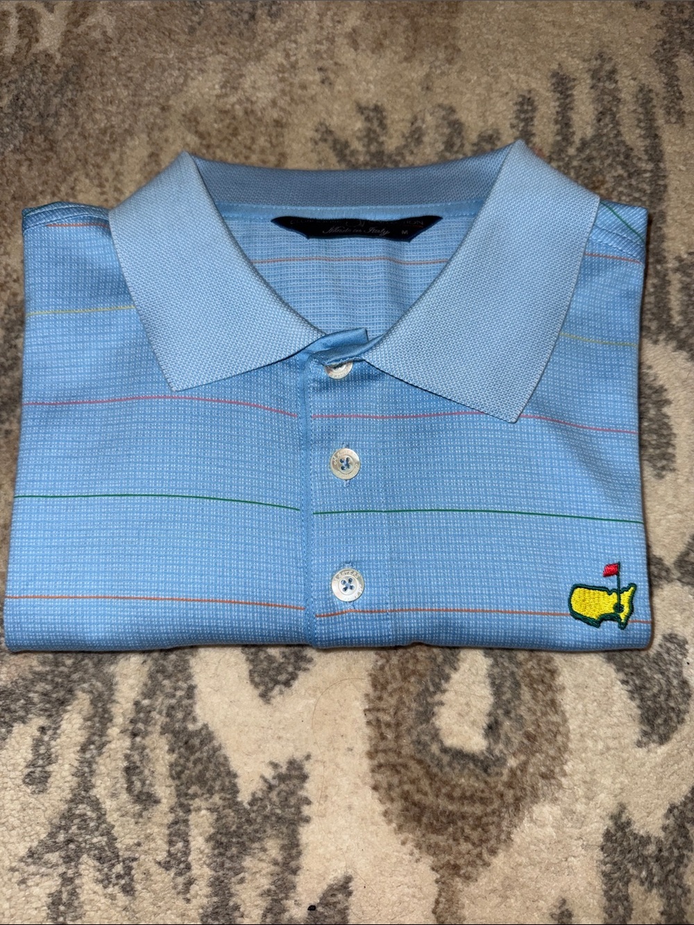 Masters Golf Plaid Polo M